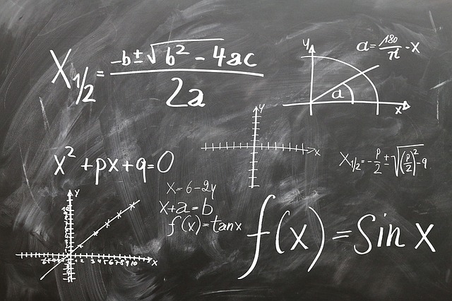 image of blackboard with math symbols