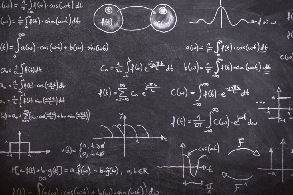 blackboard covered in math symbols